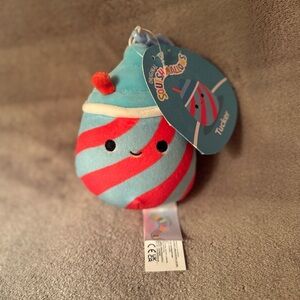 Squishmallows Tucker Red and Blue Slushie/Slushy Clip-On
